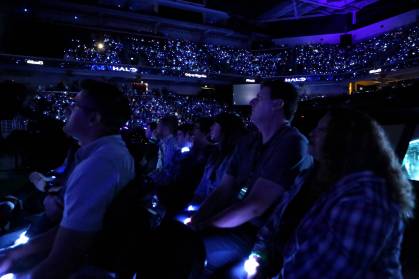 Crowds gather at the Xbox E3 2014 Media Briefing at the Galen Center on Monday, June 9, 2014 in Los Angeles. (Photo by Casey Rodgers/Invision for Microsoft/AP Images)
